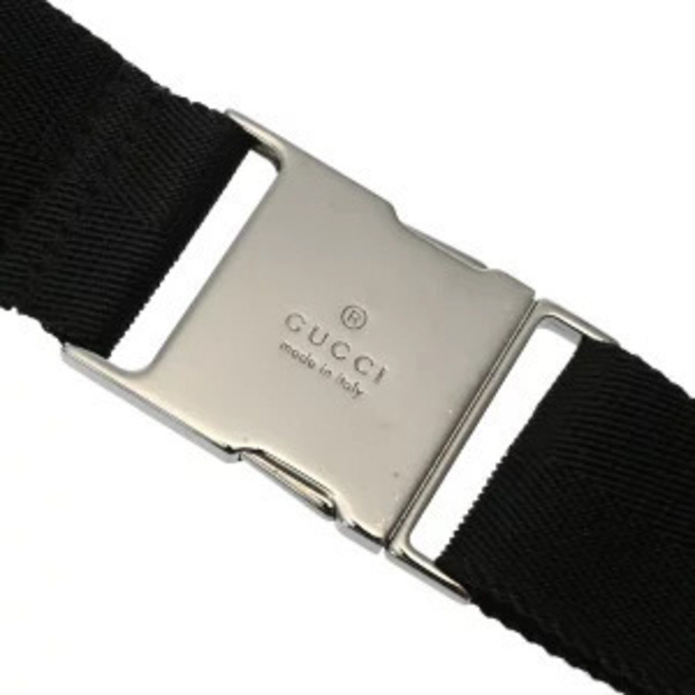 Gucci Black Belt Canvas Clutch Bum Waist Crossbody Body Bag Leather GG - Picture 3 of 9